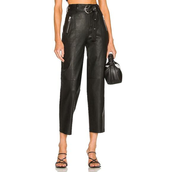 L’Academie Trae Faux Leather Pants Black Women’s Size S High Rise - Picture 1 of 7